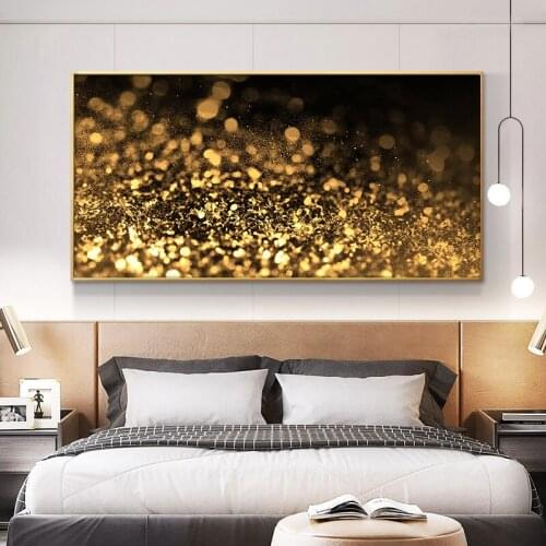 Abstract Golden sparkling with light Cuadros Canvas Painting Posters and Prints Scandinavian Wall Art Picture for Living Room