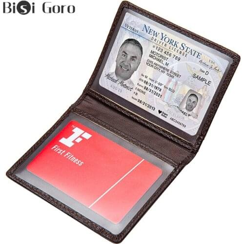 BISI GORO Credit ID Card Holder Case Womens Purse New Cow Leather mens Wallet Unisex Fashion Purse 2021New Slim Mini Money Bag