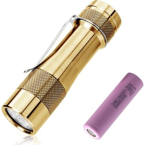 LUMINTOP FW3A Copper Mini Flashlight 3* CREE XP-L HI 2800 Lumen Tactical Flashlight Light by 18650 Battery for Camping
