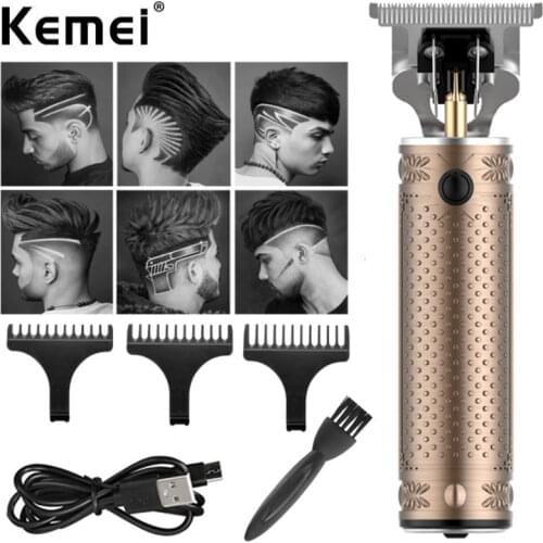 Kemei hair trimmer KM-1758 portable rechargeable hair clipper oil head clipper 0mm haircut machine beard trimmer carving 10W