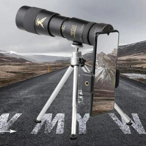 Metal Monocular Telescope 10-300X40 Super Telephoto Zoom Monocular High Quality Telescope Supports Smartphone Light Night Vision