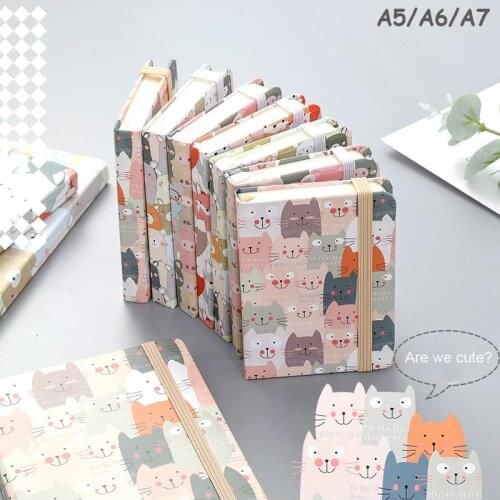 Sharkbang A5 A6 A7 Mini Notebook Trumpet Cute Notepad Hard Cover Kawaii Cat Animals Handbook Journal Agenda Books Stationery