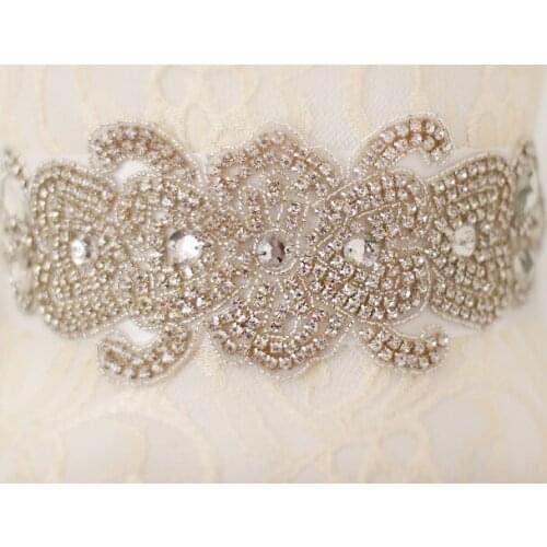 Custom Sparkly Luxurious Crystal Rhinestone Czech Stone Formal Wedding Dress Belt New Arrival Handmade Stunning Bridal Sash WH30