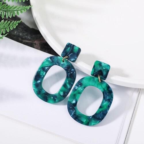 Unusual earrings piercing gift geometric for women fashion jewelry 2020 decorations for girls green funny earrings retro