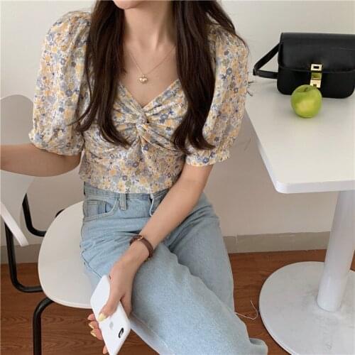 New spring Vintage print Shirt female Oversize Tops Women short sleeve Girls Blouse Summer Plus Size Women Blouses femme Blusas