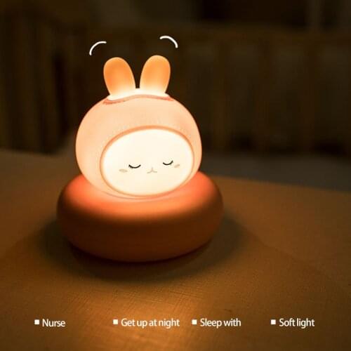 New Cute Silicone LED Night Light for Baby Kids Children Bedroom Cat Lamp Decoration Room Decor Holiday Gift Toy