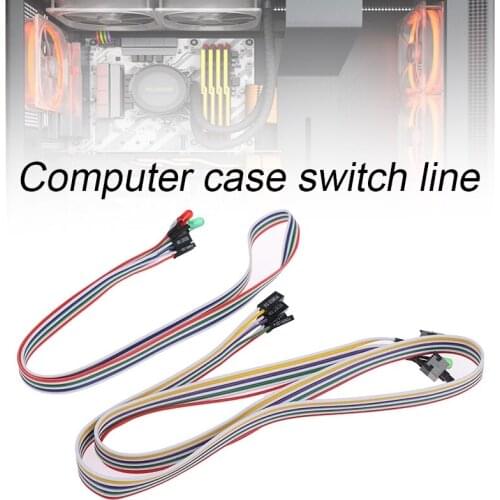 Pc Power Switch Cable With Led Light Desktop Computer Cable Case Re-starting Button Power Supply Reset Hdd Switch Lead Dja88