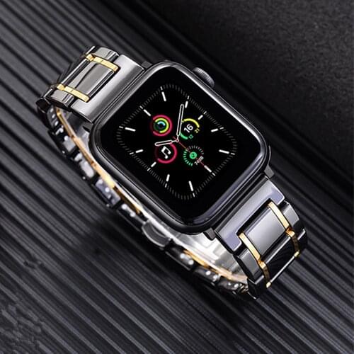 Ceramics Watchbands For Apple Watch Band SE Series 6 44mm 40mm Fashion Strap For Applewatch 3 42mm 38mm Bracelet iWatch 5 4 Band
