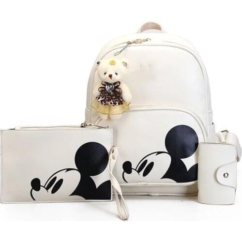 Disney princess Mickey mouse backpack lady shoulder bag messenger +card bag +handbag+ coin purse +pendant