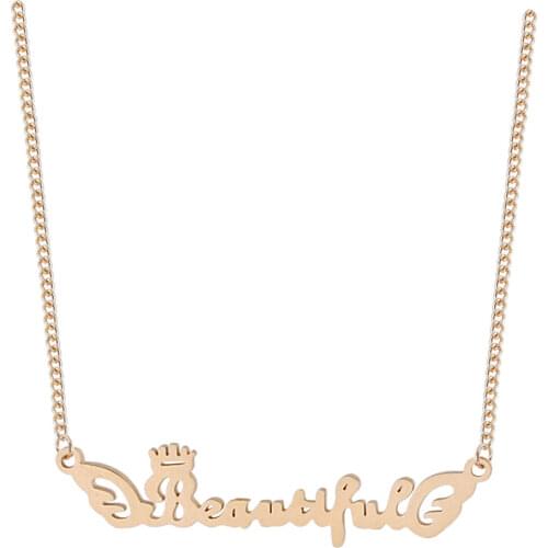 Beautiful Letter Trendy Necklace Stainless Steel Alison Font Fascinating Charm Pendant Necklace