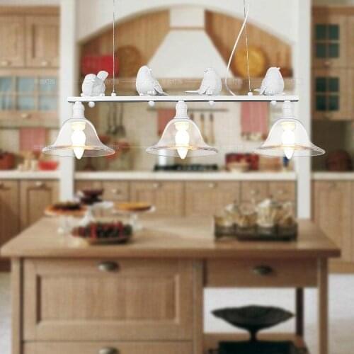 Modern Home Decoration 3 Head Bird Light Dining Room Pendant Light Glass Iron Light Bar Light Free Shipping