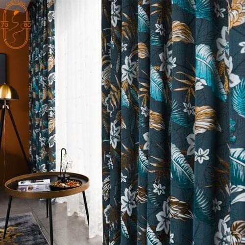 Light Luxury American Country Printing Curtains High-end Nordic Blackout Curtains for Bedroom Living Room Custom Products