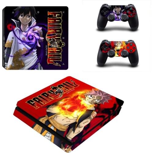 Fairy Tail PS4 Slim Stickers Play station 4 Skin Sticker Decals For PlayStation 4 PS4 Slim Console and Controller Skin Vinyl