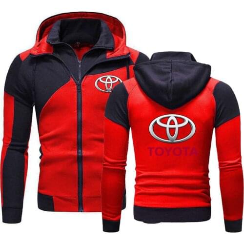 2021 Spring Autumn Men Toyota Logo custom Fashion Sweatshirt Casual Jacket Double Zipper Hoodies Cotton Print Sportwear Coat Top