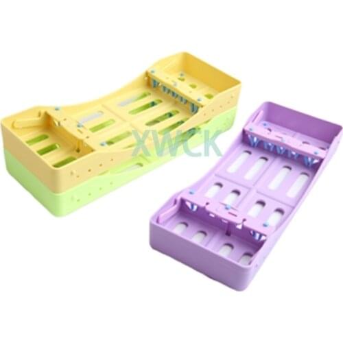 High Quality Dental Plastic Sterilization Rack Burs Sterilization Box Cassettes File Tray Dentist Instrument Tools