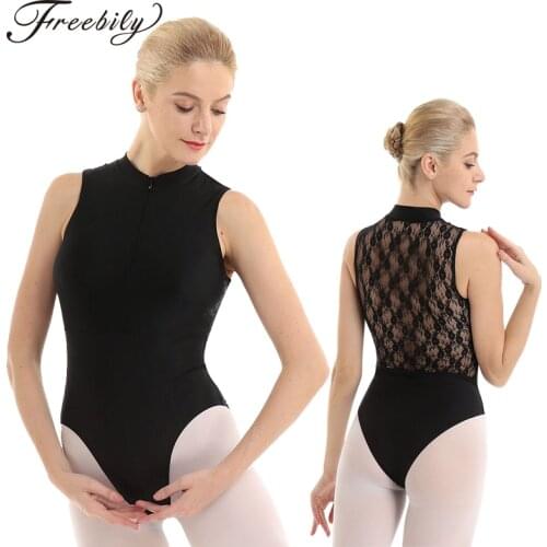 Women Professional Ballet Tutu Leotard Adult Lace Splice Back Ballet Leotards for Women Gymnastics Leotard Ballerina Bodysuit