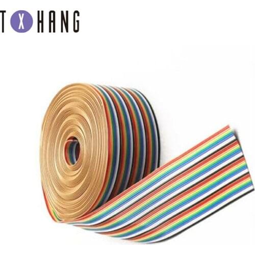 1M 3.3ft 40 Way 40 pin Flat Color Rainbow Ribbon IDC Cable Wire Rainbow Cable diy electronics