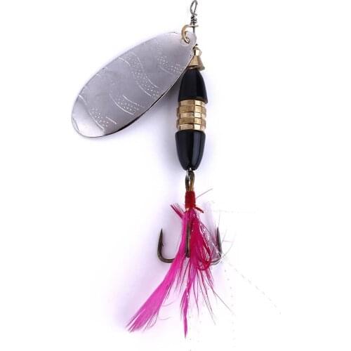 1pcs Metal Fishing Lures Sequin Spoon Bass Fishing Lures With Feather 8.7CM 18G Spinner BaitsTreble Hooks For Pike Fishing