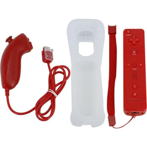 2 in 1 ireless Remote Controller + Nunchuck with Silicone Case for Nintendo Wii Controller Game Console