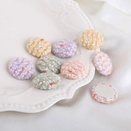 20pcs Sweet round autumn and winter woolen fabric Earrings For Women Girl simple buttons Korean jewelry diy accessories