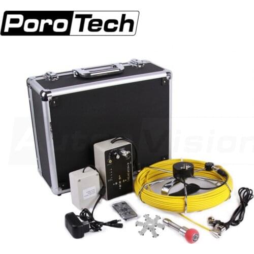 7D1 20M Screen Drain Pipeline Endoscope Camera Yellow Cable with Portable Aluminum Case Battery Powered Sewer Inspection Tool