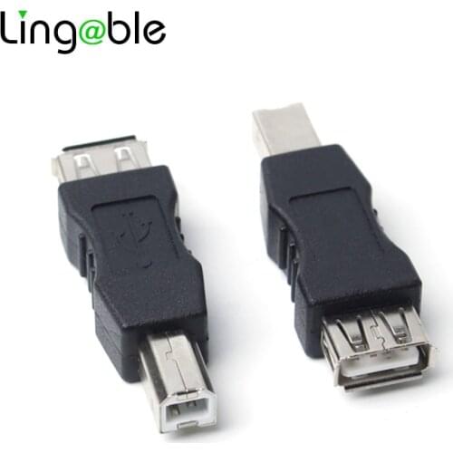 Lingable USB 2.0 Printer Adapter USB2.0 A Female to USB B Male Print Connector Computer Printer Scanner USB-B Adapter Converter