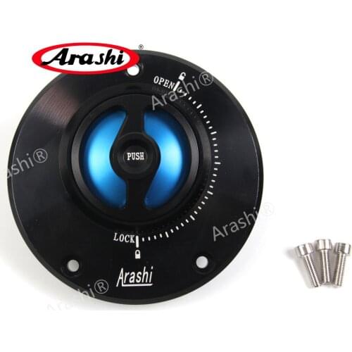 Arashi 112mm Gas Fuel Tank Cap Cover For Kawasaki All Years Motorcycle Accessories CNC Ninja ZX 10R 6R Aluminium Red Blue
