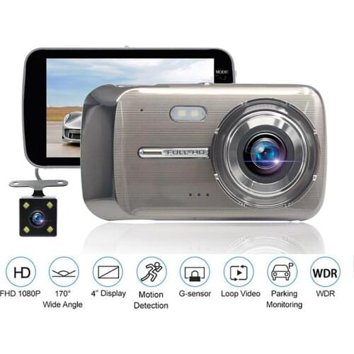 Car DVR 4.0 Full HD 1080P Dual Lens Rear View Dash Cam Vehicle Camera Video Recorder Monitor Auto Motion Detector Car Camcorder