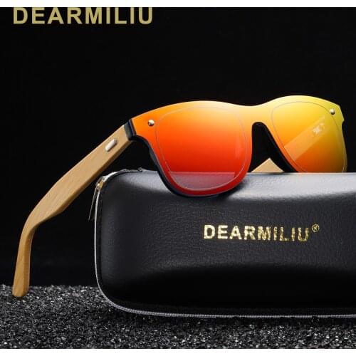 DEARMILIU Natural Vintage Wooden Sunglasses Men Fashion Sun Glasses Original Wood Oculos de sol masculino UV400