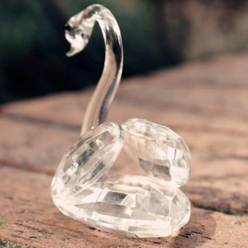 Simulation Crystal Swan Table Decor Wedding Anniversary Party Gift Favor in Package Box