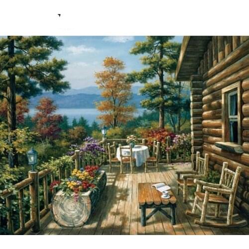 Beautiful Chalet Paintings By Numbers DIY Pictures Oil Coloring By Numbers Set Gift Drawing By Numbers Canvas Decor New Arrivals