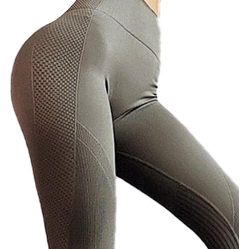 CHRLEISURE Solid Color Gym Leggings Push Up Sexy High Stragement Leggings Yoga Pants Quick Dry Running Women Workout Clothing