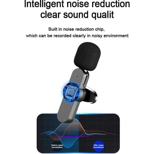 Wireless Lavalier Microphone Portable Audio Video Recording Mini Mic for iPhone Android live broadcast gaming Phone Microfonoe