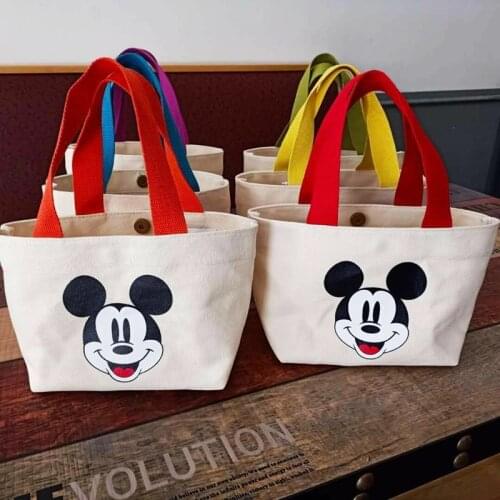 Disney Cute Womens Handbags Mickey Mouse Minnie Anime Bags for Girls Childrens Cartoon Print Handbag Birthday Gifts for kids