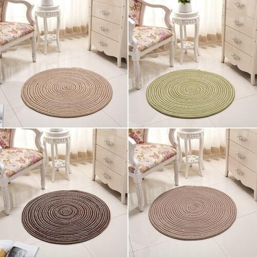 Solid Nordic Home Living Room Bedroom Area Carpet Decoration Placemat Sofa Table Mat Hand Hook Round Carpet Chair Mat Carpet