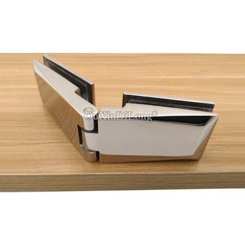 2PCS Polish Chrome 304 Stainless Steel Glass to Glass Hinge Shower Door Hinges For Bathroom Hardware JF1699
