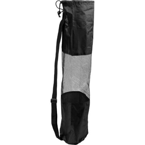 Portable Mesh Center Black Pilates Mat Bag Carrier for Yoga