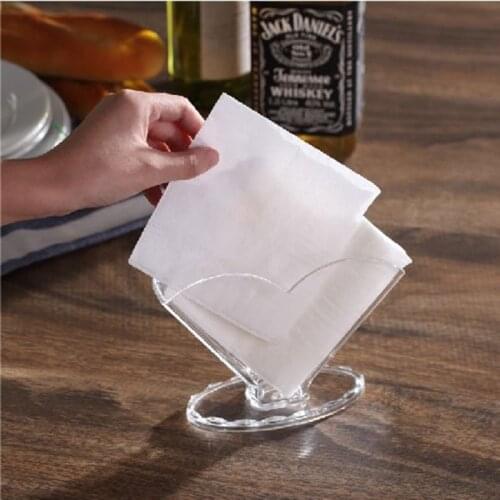 Clear Acrylic Napkin Holder Paper Serviette Dispenser Decorative Tissue Rack Box for Home Bar Hotel Dining Table Kitchen Counter