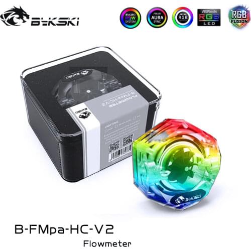 Bykski Acrylic Flow Meter 2-Way G1/4 Thread Coolant Filter Computer Cooler Fittings 2 Holes Filter/ RGB A-RGB AURA