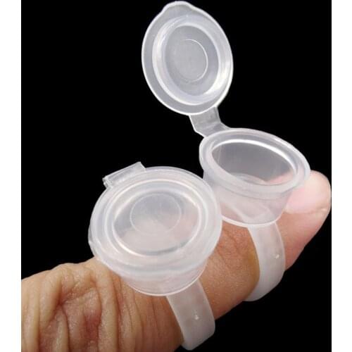 50Pcs Clear Eyebrow Extension Pigment Permanent Makeup Pigment Holder Eyebrow Eyelash Extension Glue Divider Container pigment