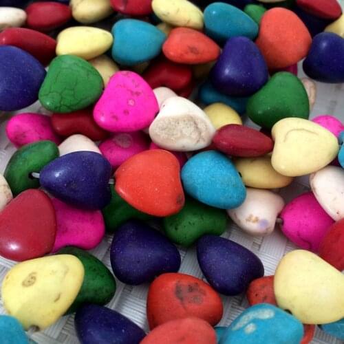 Multicolor calaite turquoises beads stone beads 12mm 15mm heart shape loose beads jewelry high grade women diy gifts 15inch B293