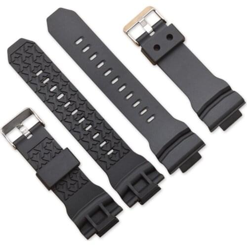 16mm Watchband Silicone Rubber Band Men Sports Diving Black Strap For CASIO GA-150/200/201/300/310/GLX Watchbands Accessories
