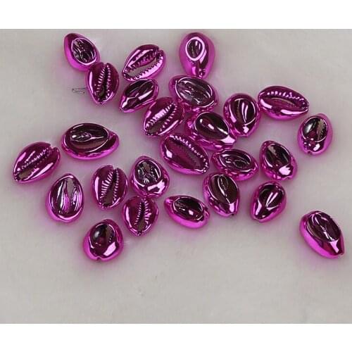 Natural Cowrie Spiral Sea Shell Loose Bead Plated Color Colorful Accessories For DIY Choker And Bracelet 10pcs/bag