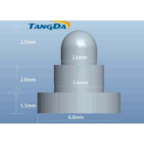 Tangda 6*6 mm pogo pin connector 6.0MM bold. Gold-plated Pad diameter 6.0MM