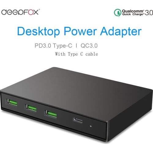 PD3.0 Type-C & QC3.0 Quick Charge 3-Port USB 3.0 Fast Charger Power Adapter For Macbook iPhone Tablet With Type C Cable