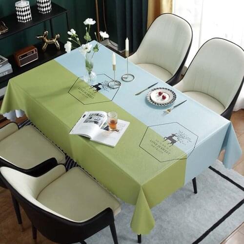 Nordic PVC Waterproof Tablecloth Furniture Dust Cover Coffee Table Dining Desk Decoration Mat Family Gathering Mantel Mesa