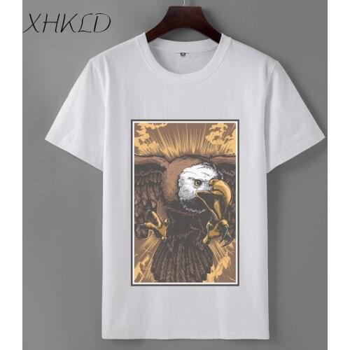 XHKLD Summer short sleeves Slim t-shirt harajuku Fashion Print funny casual tops tee o-neck casual 100% Cotton camisetas hombre