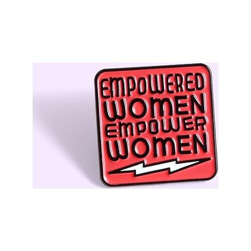 Cartoon Feminist Brooch EMPOWERED WOMEN Badge Advocates Equal Jewelry Gift Pins Creative Fashion Lapel Enamel