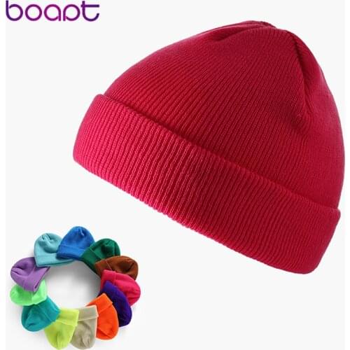 Women Men Retro Brimless SkullCaps Autumn Winter Cap For Unisex Beanie Hat Slouchy Hip Hop Knitted Solid Color Bonnet 12 Colors