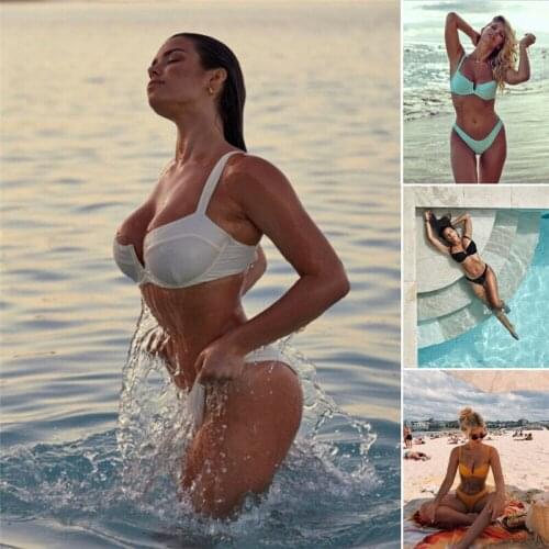 Bathing Suit Women Push-up Padded Bra Bandage Bikini Set Swimsuit Triangle Swimwear Bathing Swimwear Women Summer New